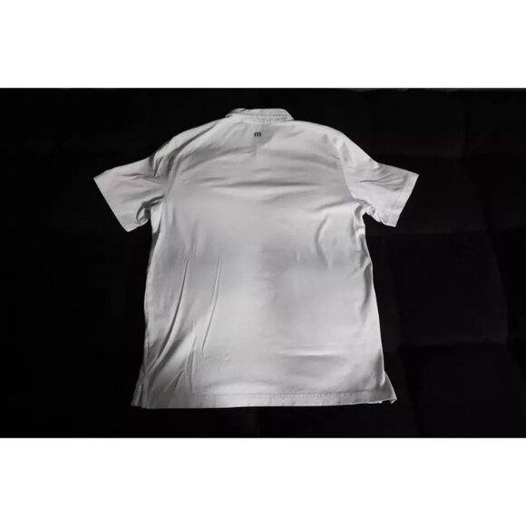 Travis Mathew Golf Polo Shirt Mens L White Spread Collared River Rafter Cotton - Picture 6 of 10